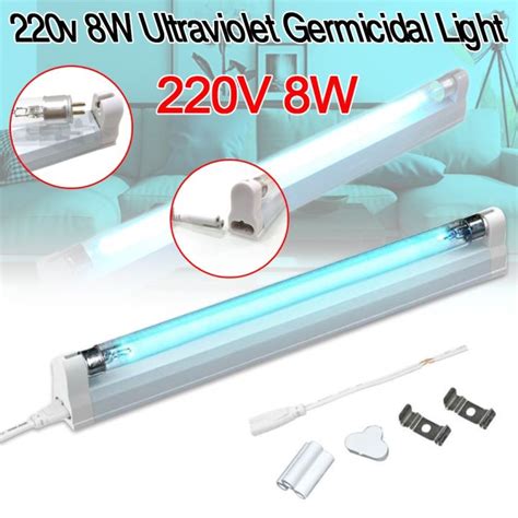 110v 220v 8W Ultraviolet Germicidal Light T5 Tube With Fixture UVC