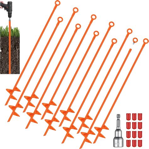 Amazon Lasnten 12 Pcs 30 Inch Heavy Duty Ground Anchor Spiral