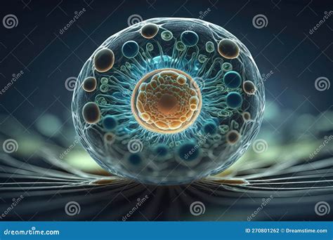 D Rendering Of Human Cell Or Embryonic Stem Cell Ai Generation Stock