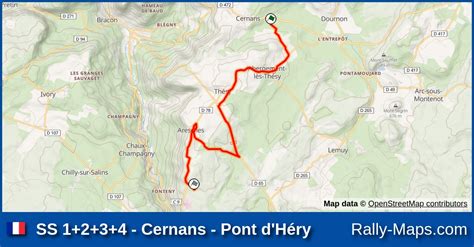 Ss Cernans Pont D H Ry Stage Map Rallye R Gional Du Sel