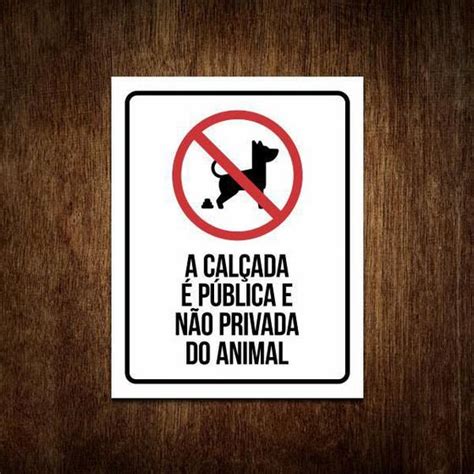 Placa Recolha Coco Cachorro Sinaliza O A Cal Ada P Blica Sinalizo