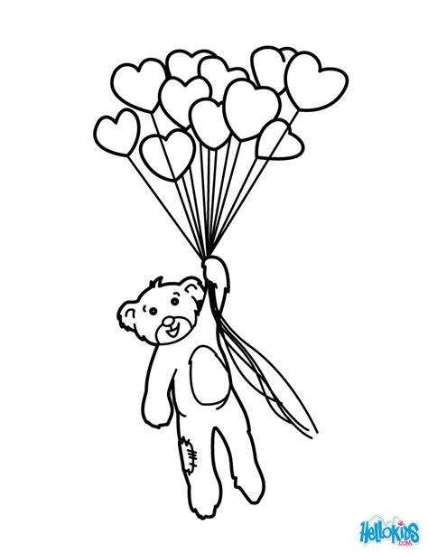 Bunch of heart balloons coloring pages - Hellokids.com