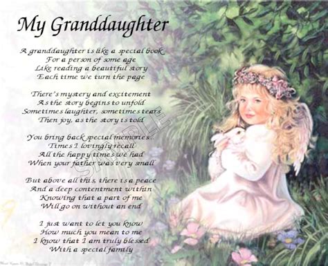 My Granddaughter Personalized Art Poem Memory Birthday Gift Ebay