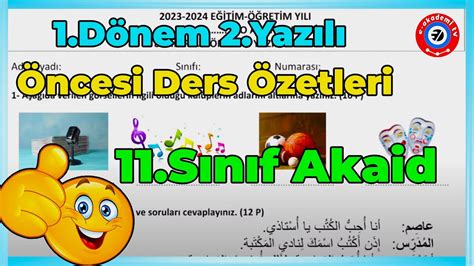 11 Sınıf Akaid 3 Ünite Özet Allah a İman YouTube