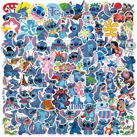 10 30 50 100pcs Disney Cute Cartoon Lilo Stitch Stickers Aesthetic Diy