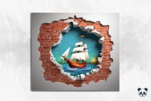 D Pirate Boat Cracked Hole Bundle Graphic By Pandastic Creative Fabrica