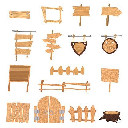 Wooden Cartoon Signs Stock Vector | Royalty-Free | FreeImages