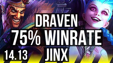 DRAVEN Blitzcrank Vs JINX Morgana ADC 75 Winrate 20 2 4