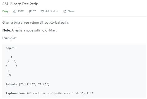 257 Binary Tree Paths · Leetcode