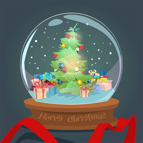 Árbol de navidad verde Vector Premium