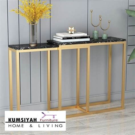 Meja Konsul Marmer Stainless Stell Gold Doff Model Terlaris