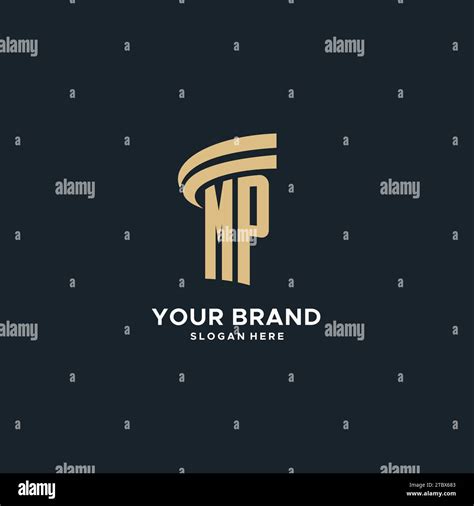 MP Monogram With Pillar Icon Design Luxury And Modern Legal Logo