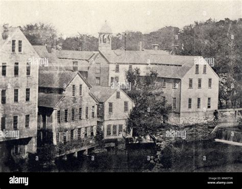 Old Slater Mill. Pawtucket. 1870 Stock Photo - Alamy