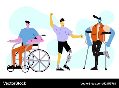 Hand Drawn People With Disabilities Royalty Free Vector