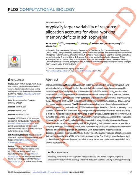 Pdf Atypically Larger Variability Of Resource Allocation Accounts For