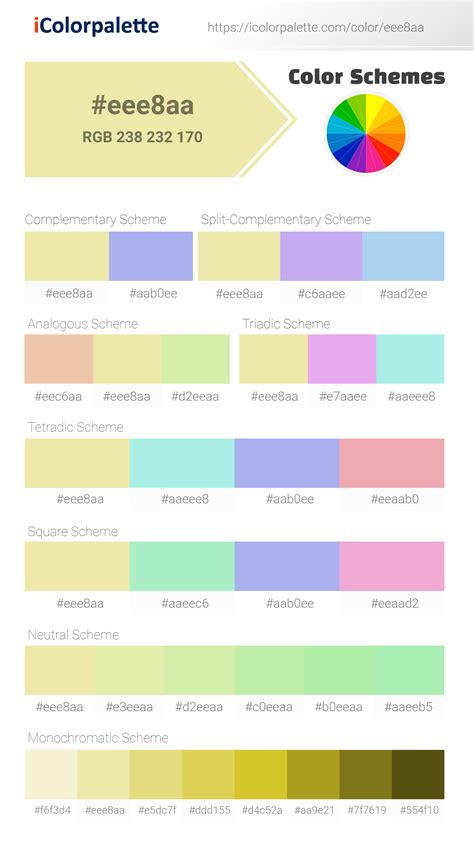 Pale Goldenrod Color Eee8aa Information Hsl Rgb Pantone