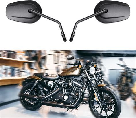 Amazon WTZMOTO Motorcycle Mirror Black M8 Sporster Mirror Rear