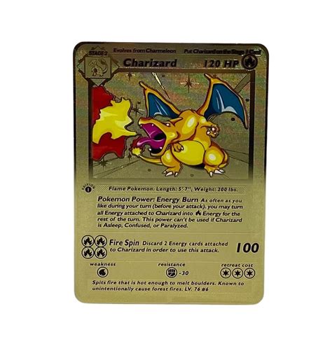 Buy Generic Charizard St Edition Shadowless Version Custom Metal