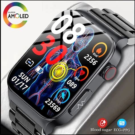 Blood Glucose Smart Watch Men Ecg Ppg Heart Rate Blood Pressure