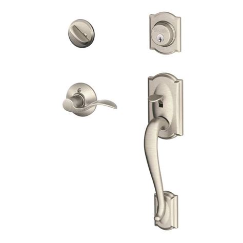 Schlage Camelot Handleset With Deadbolt And Accent Door Lever And Rosette And Reviews Wayfair