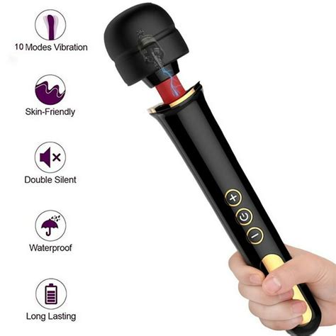 Personal Handheld Cordless Personal Wand Massager with Memory Feature Waterproof USB ...