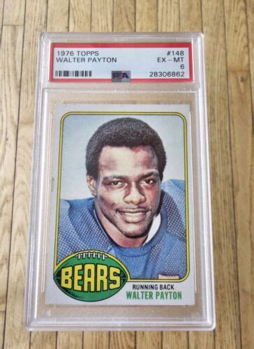 Walter Payton Topps Rc Psa Rookie Card Chicago Bears Hall