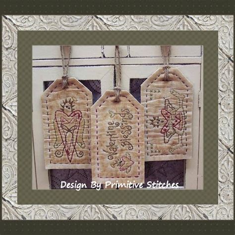 Snow Angel Tag Collection Primitive Stitchery E Pattern By Etsy