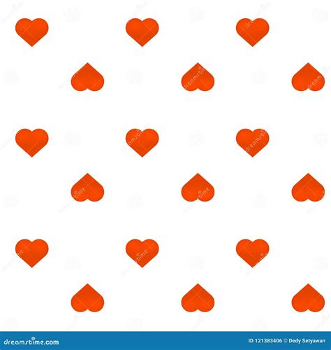 Seamless Pattern Of Red Hearts Vector Template Stock Vector