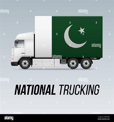 Symbol Of National Delivery Truck With Flag Of Pakistan National