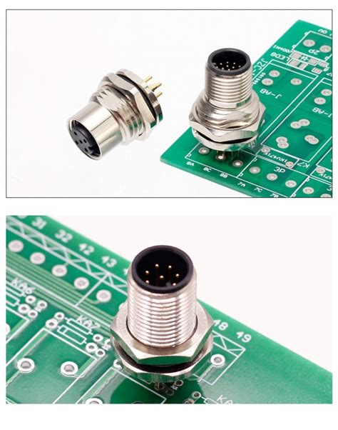 M Pin Connector Panel Receptacles A Coded Straight Male Pcb Mount