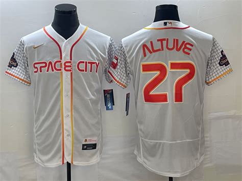 Mens Houston Astros 27 Jose Altuve Number White 2023 City Connect