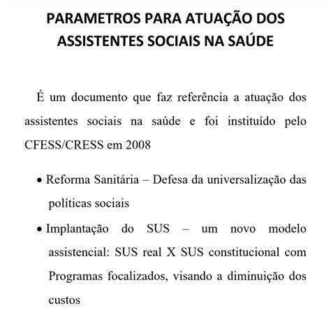 Parâmetros para atuação do assistente social na saúde Maicon Moises