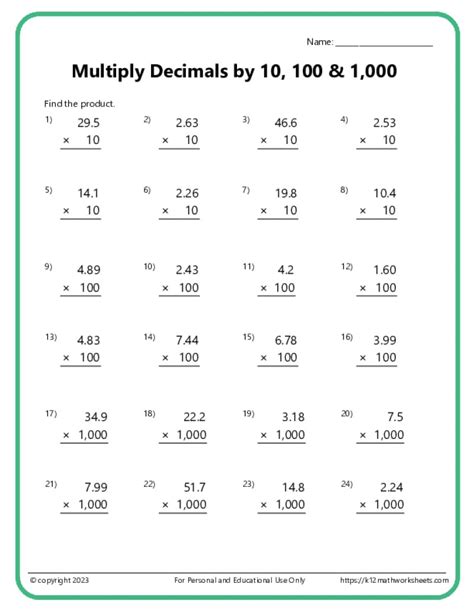 Free Multiplying Decimal By Decimal Worksheet Download Free Multiplying Decimal By Decimal