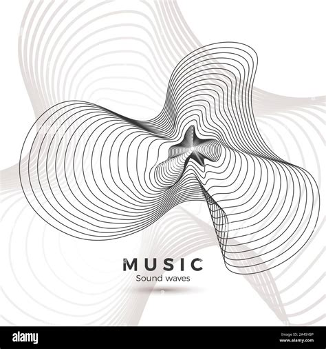 Sound Wave Template Black And White Illustration For Your Music Album