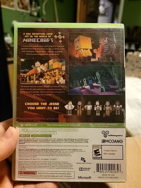 Minecraft Story Mode Season Pass Disc Microsoft Xbox 360 2015