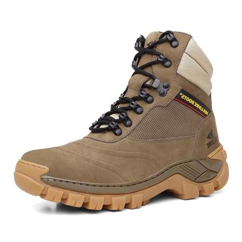 Bota Coturno Botina Adventure Tratorada Masculina Couro Palmilha