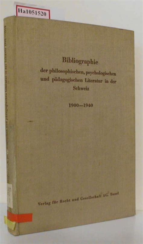 Bibliographie Der Philosophischen Psychologischen Und P Dagogischen