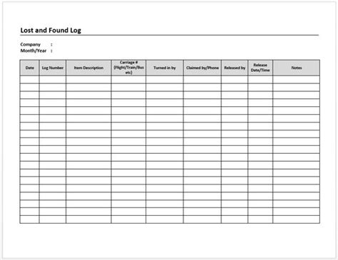 Food Waste Log Sheet Printable