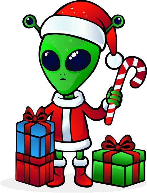 Funny Christmas Alien Clipart 34052300 Vector Art At Vecteezy