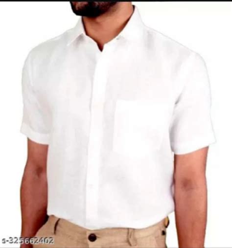 Plain Khadi Cotton Men White Half Sleeve Shirt At Rs 120 In Meerut ID