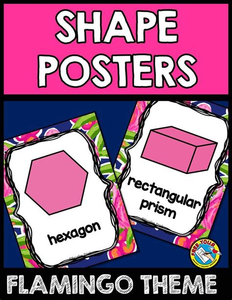 Flamingo Classroom Theme Decor 2d And 3d Shapes Posters Printable Math