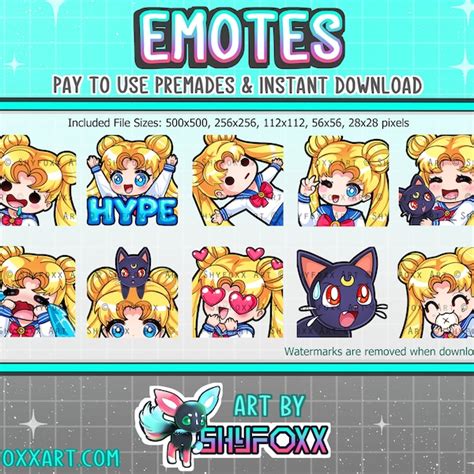 Sailor Moon Custom Emotes Etsy