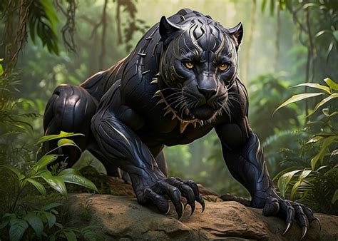 Premium Photo | Black Panther in The Jungle