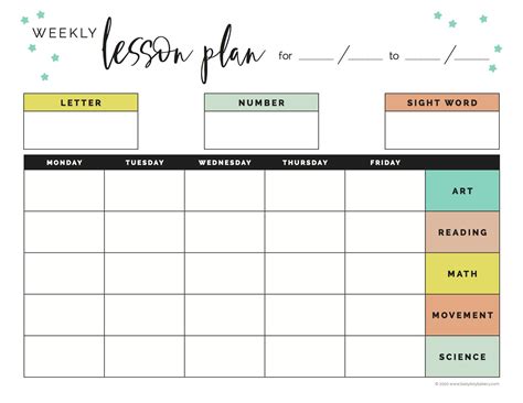 Weekly Lesson Plan Template - A Must Have For Every Educator - Free ...