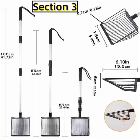 Large Metal Chicken Poop Scooper 3/5 in 1 Multifunctional Extended