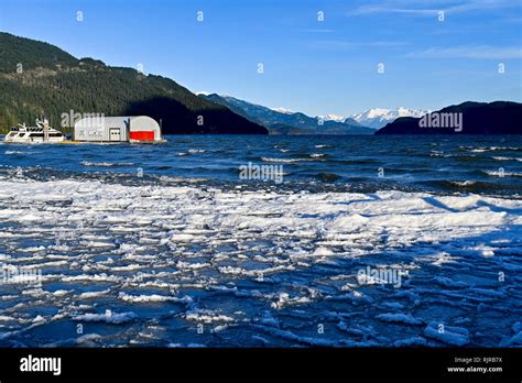 Winter Harrison Lake Harrison Hot Sp Rings British Columbia Canada Stock Photo Alamy