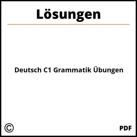 Deutsch C1 Grammatik Übungen Mit Lösungen Pdf 2024