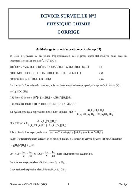 PDF DEVOIR SURVEILLE N2 PHYSIQUE CHIMIE CORRIGEmarie Lebrun30 Free