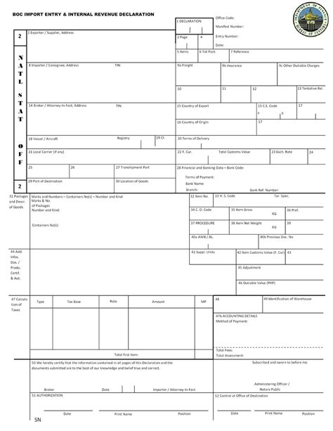 NCST Customs Administration Import Entry And Internal Revenue