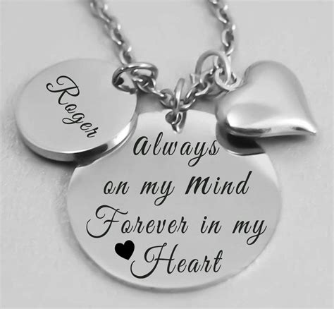 Personalized Engraved Always In My Heart Forever In My Heart Memorial